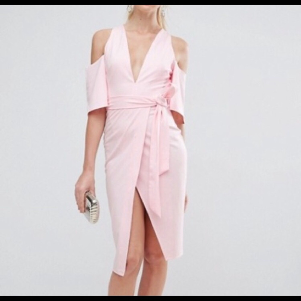 ASOS- cold shoulder kimono tie pencil dress
